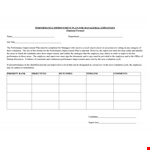 Sample Employee Performance Improvement Plan Template | Increase Performance, Boost Improvement example document template