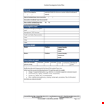 Incident Investigation Action Plan example document template