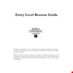 Entry Level IT Jobs Resume Example | Skills, Chicago, DePaul example document template