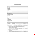 Parental Consent Form Template for School Birth, Surname, and Child example document template