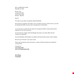 Get Your Professional Resignation and Relieving Letter | Company Name example document template