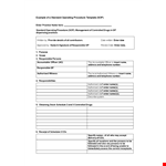 SOP Templates: Practice Guides for Authorized Procedures example document template