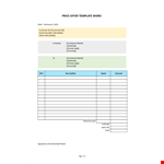 Price Offer Words Template  example document template