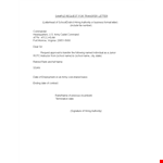Company Transfer Request Letter Template example document template 