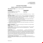Child Study and Research: Parental Consent Form Template example document template