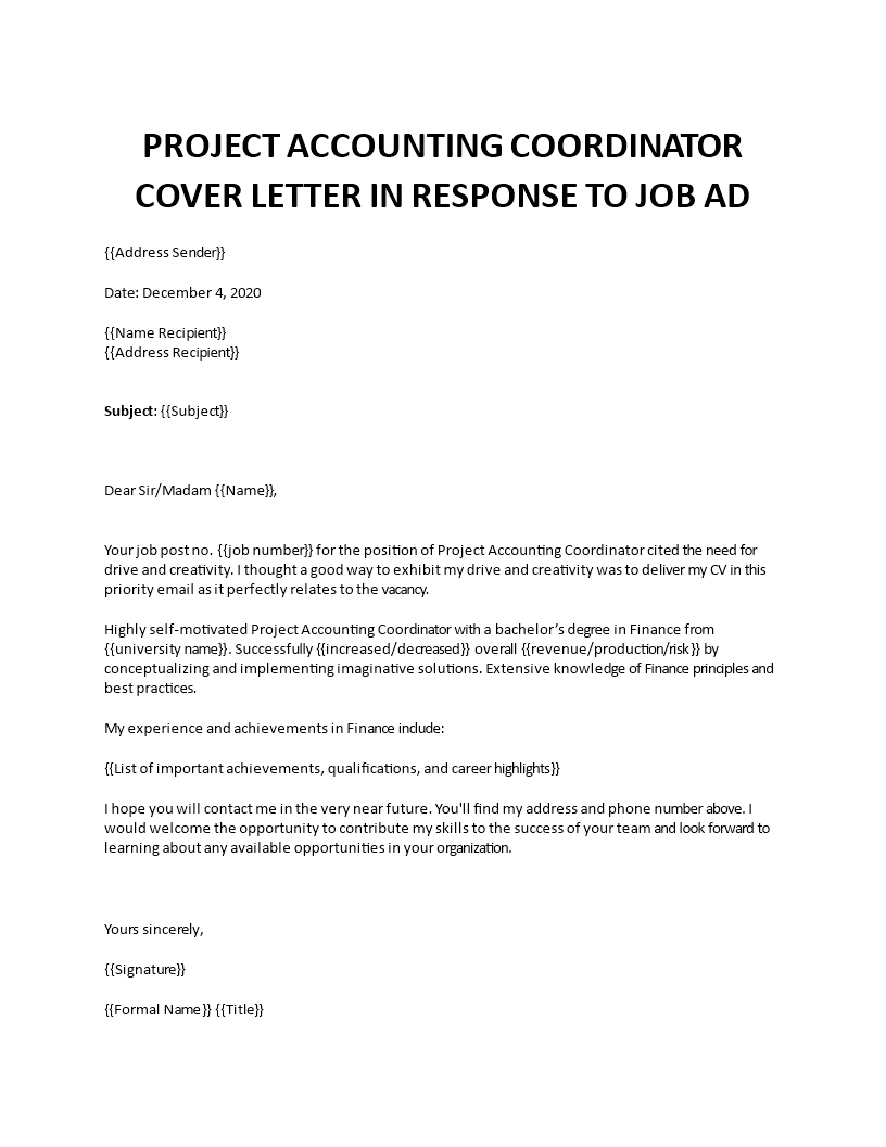 administrative coordinator cover letter