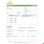 Food Delivery Order Form example document template