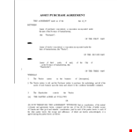 Business Purchase Agreement Template for Vendor and Purchaser example document template
