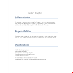 Solar Drafter Job Description example document template