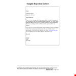 Thank you for your application to our community program - Simple Offer Rejection Letter in PDF example document template