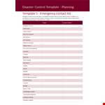 Create an Emergency Contact List with our Company Template example document template