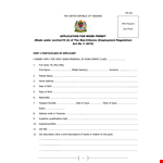 Work Permit Application Template example document template