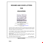 Resume Cover Letter For Teacher Pdf Template Free Download example document template