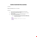 Work Team Meeting Agenda example document template