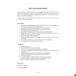 Pastry Chef Job Description example document template