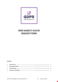 Data Subject Access Request Form