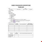 Preschool Lesson Plan example document template