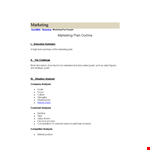Create an Effective Marketing Plan | Product & Environment Analysis example document template