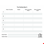 Trip Meeting Sign In Sheet Template example document template