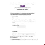 Letter Of Recommendation Example - Government Education Department example document template