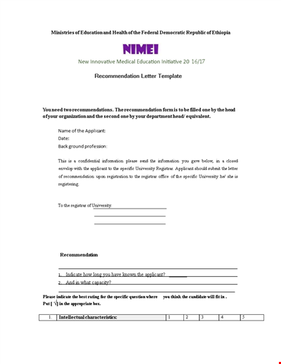 Letter Of Recommendation Example - Government Education Department