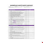 Workshop Safety Audit Checklist example document template