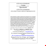 License Agreement Template - Development, License & Licensee | Gunnison example document template