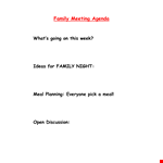 Family Meeting Agenda Template example document template
