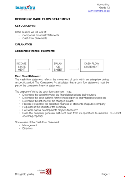 Simple Cash Flow Chart Template