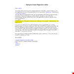 Grant Rejection Letter Example example document template