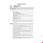 Sample Corporate Banking Resume example document template