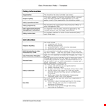 Information Protection Policy for Staff | Security Policy example document template