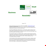 Small Business Newsletter example document template
