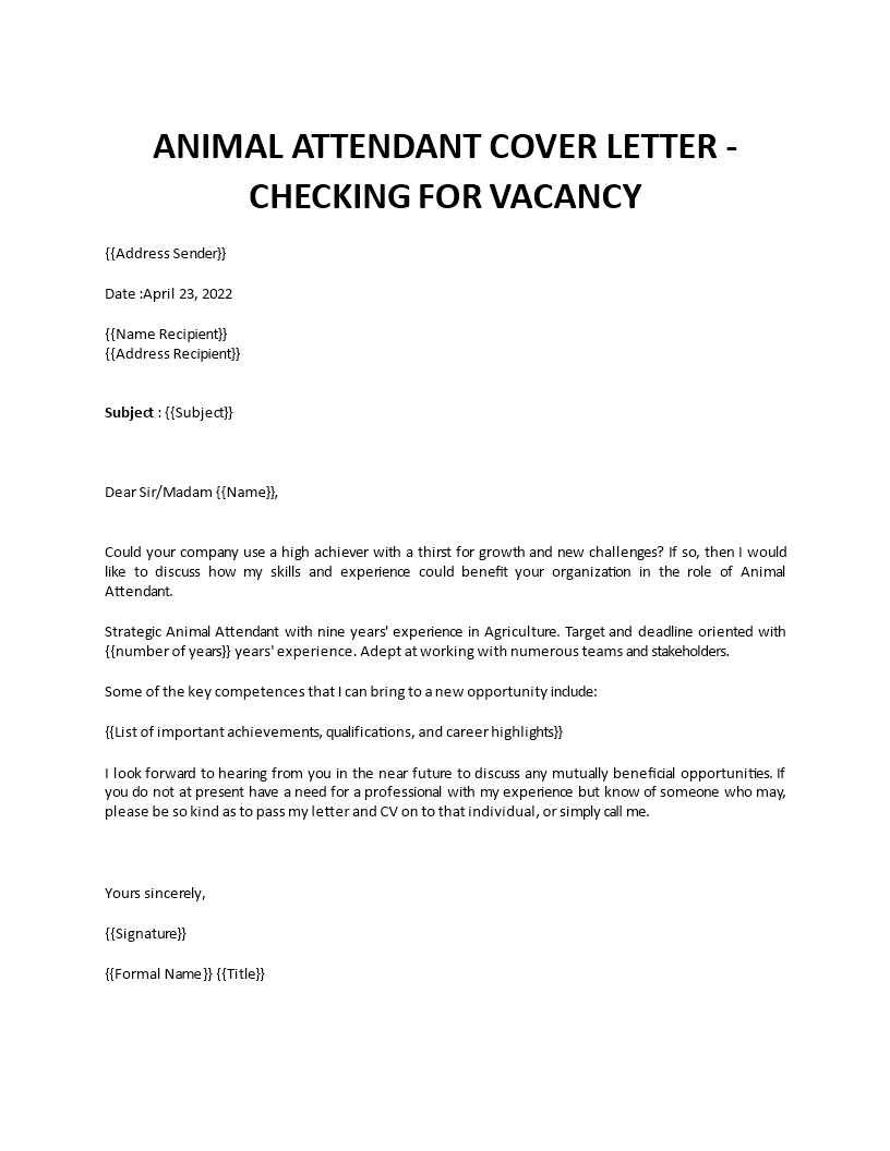 cover letter for kennel assistant Main Image cover letter for kennel assistant template