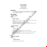 Maintenance Mechanic Resume example document template