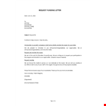 Request for Funding Letter example document template