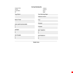 One Page Marketing Strategy Or Plan Template example document template