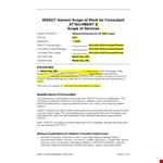 Customizable Scope of Work Template for Wetland Consultants | WSDOT example document template