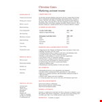 Entry Level Marketing Assistant Resume - Stand out with a winning resume | Dayjob example document template