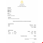 Legal Invoice Sample Xkoiwhifm example document template