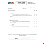 Progress Report Summary Sheet example document template