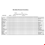 Personal Inventory In Pdf example document template