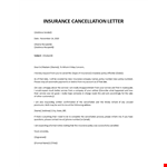 Insurance Cancellation Letter example document template