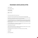 Insurance Cancellation Letter example document template 