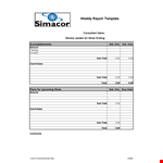 Weekly Excel Report Template example document template