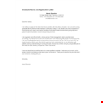 Graduate Nurse Job Application Letter example document template