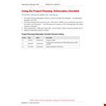 Project Planning Checklist Template example document template