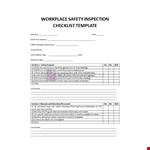Workshop Safety Inspection Checklist Template example document template