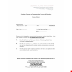 Letter of Intent for Graduate Communication Sciences example document template