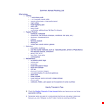 Packing List for Summer Vacation: Bring the Right Luggage example document template